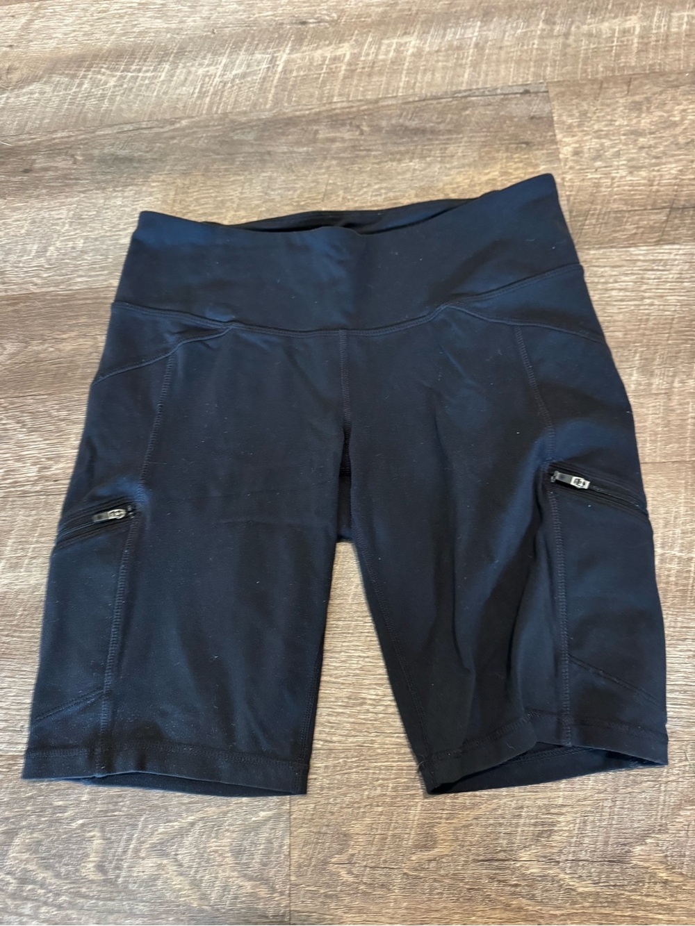 Athleta Black Zipper Bike Shorts